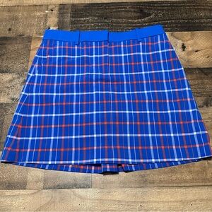 Tory Burch Plaid Stretch Twill Golf Skirt